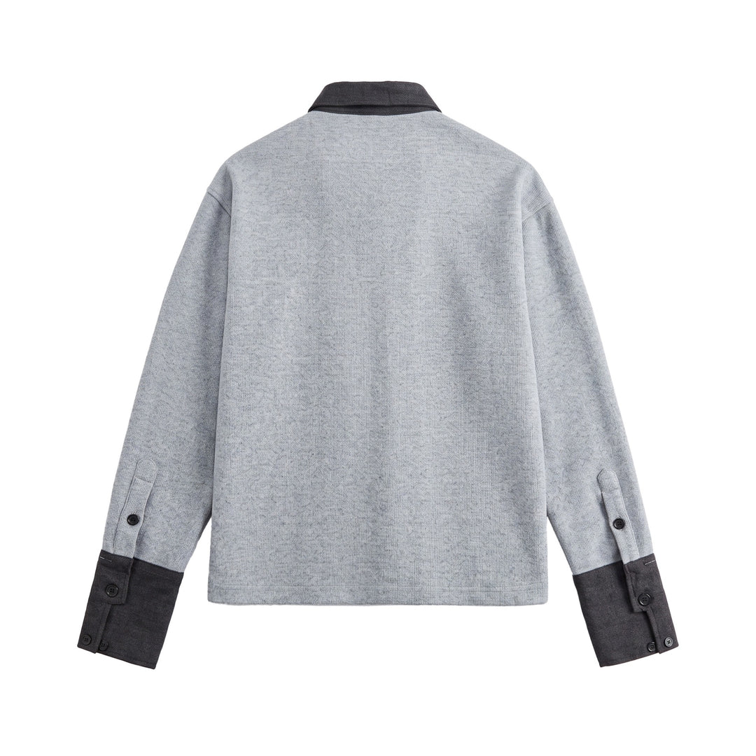 Unisex Boxy Polo Sweatshirt with Contrast Collar and Extended Cuff Sleeves Mune Fashion