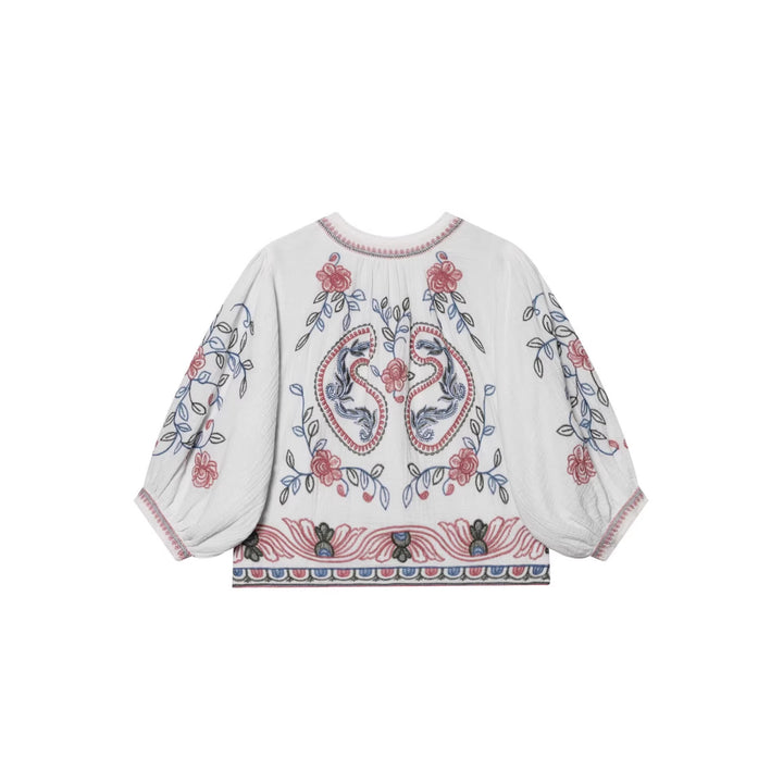 Women Quilted Kimono Jacket with Floral Embroidery Mune Fashion