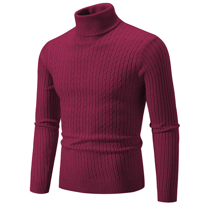 Men's tailored turtleneck sweater made of fine fine-knit fabric with ribbed collar Mune Fashion