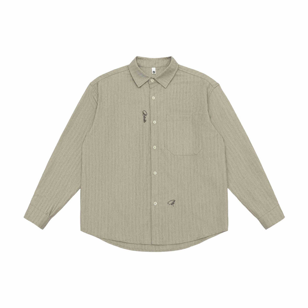 Unisex Oversized Shirt Jacket made of textured linen blend with chest pocket Mune Fashion