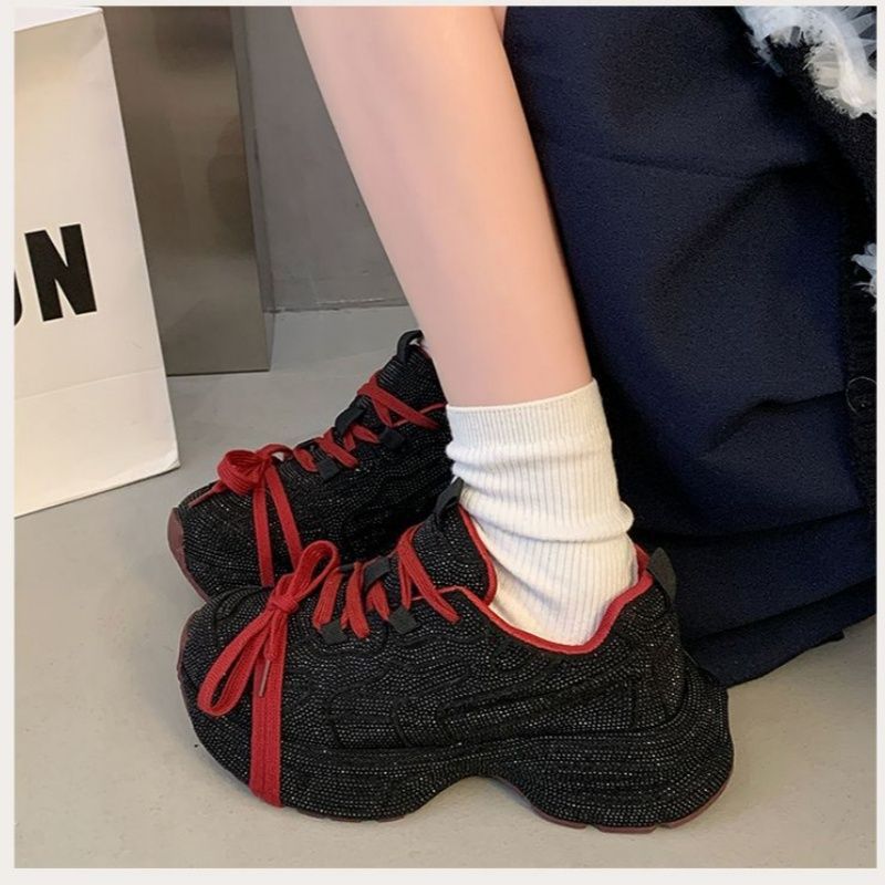 Damen Chunky-Plateau-Sneakers mit atmungsaktivem Mesh und sculpted Profil Mune Fashion