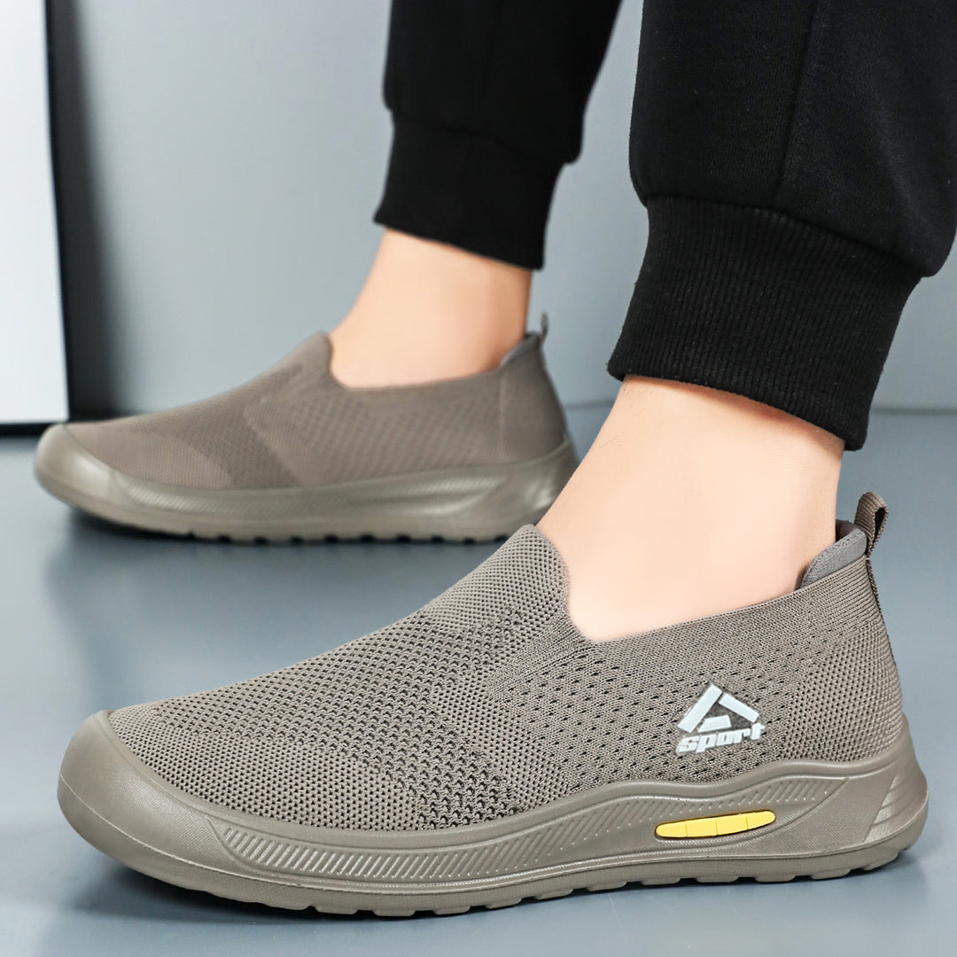 Men's breathable knit slip-on casual sneakers with elastic entry, padded insole, and grippy lightweight sole Mune Fashion