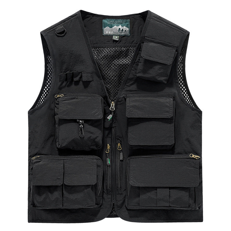Men's Multifunctional Outdoor Vest with Numerous Pockets