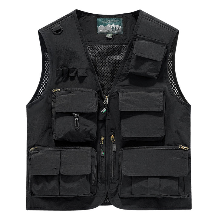 Men's Multifunctional Outdoor Vest with Numerous Pockets