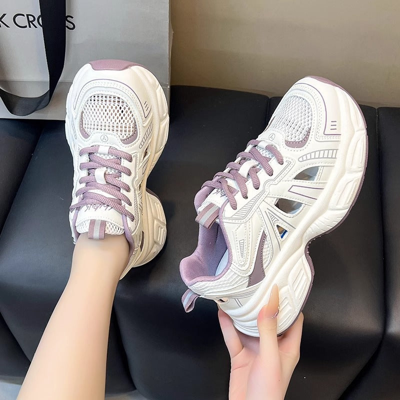 Women's Sporty Mesh Sneakers with Breathable Structure and Cushioned Sole Mune Fashion