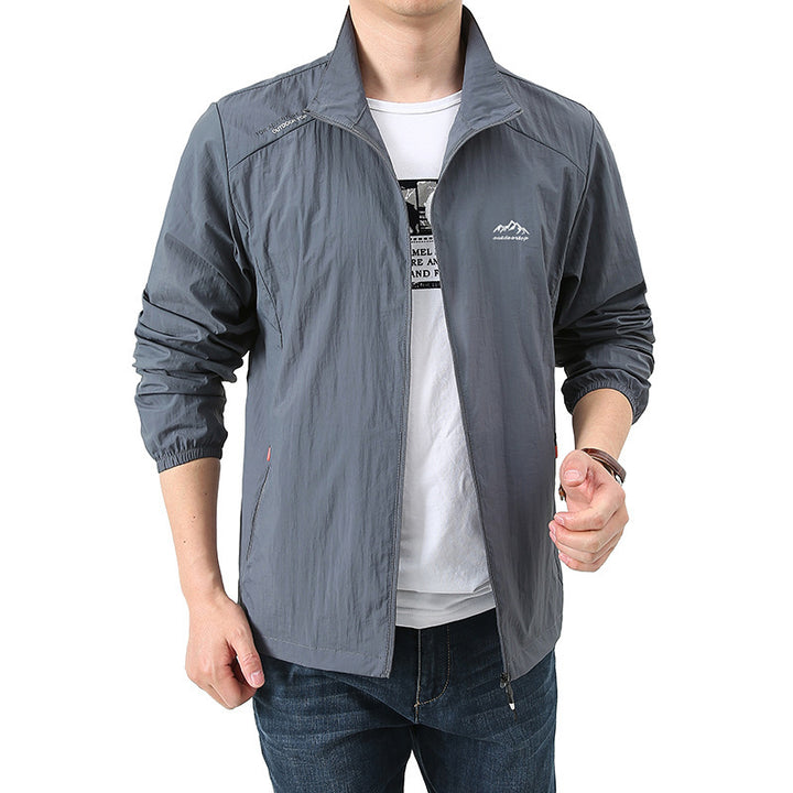 Men's Lightweight Sports Jacket with Stand-Up Collar Mune Fashion