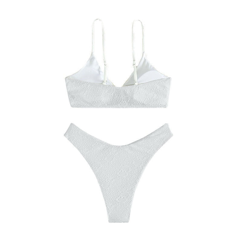 Women Triangle Bikini with elegant knot design and high leg cut Mune Fashion