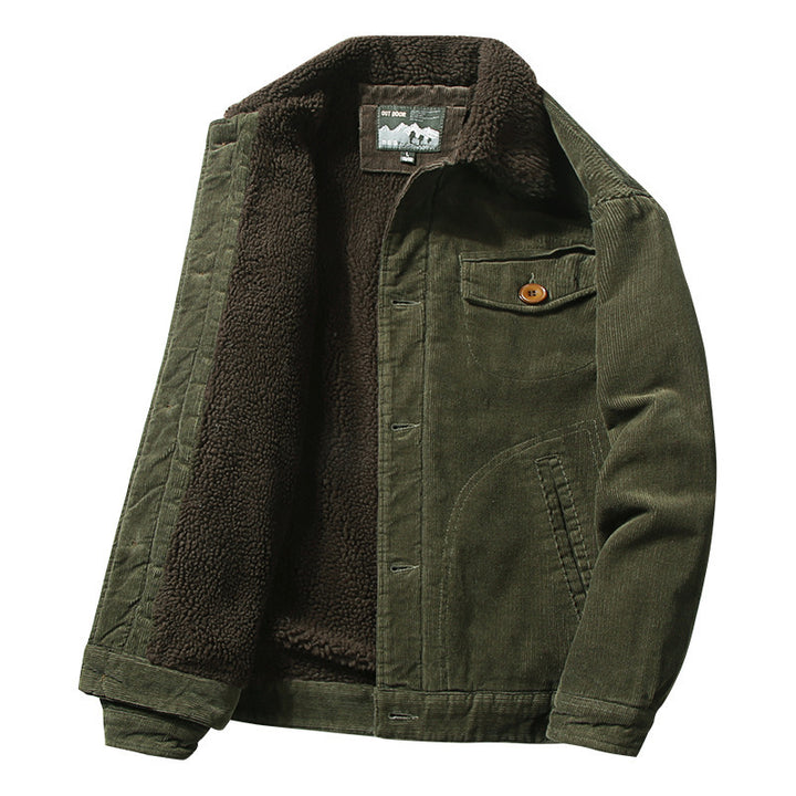 Men's Robust Cord Jacket with Teddy Lining Mune Fashion