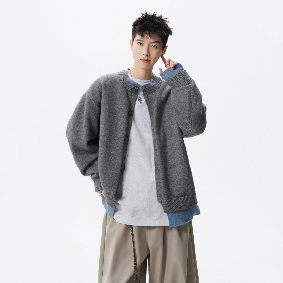 Women's Oversized Cardigan with Button Placket Mune Fashion