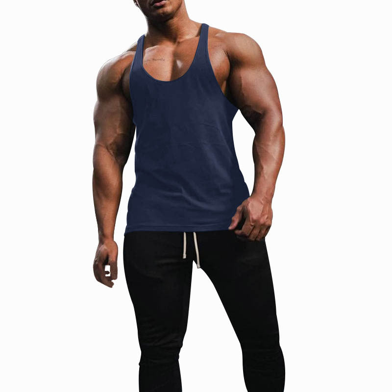 Men's athletic tank top with deep armholes and narrow straps at the back made of cotton stretch Mune Fashion