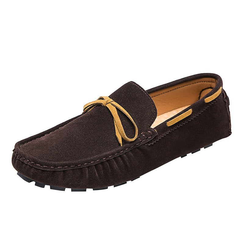 Men's suede moccasins with soft plush lining, decorative tassel, and textured rubber outsole Mune Fashion