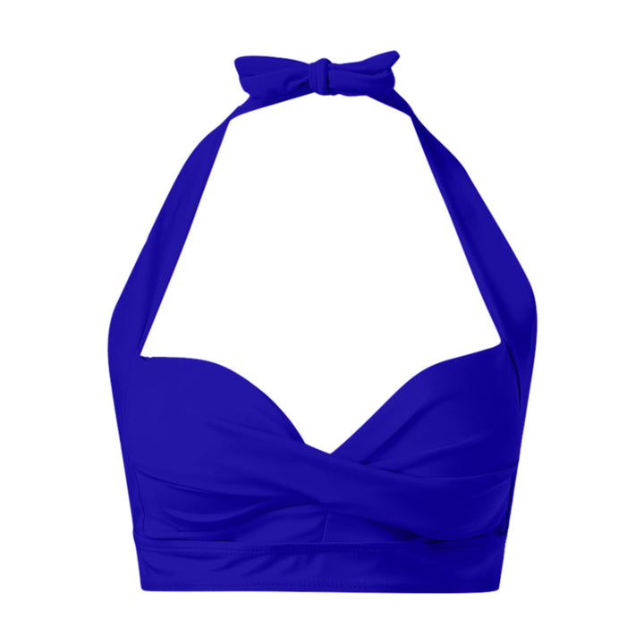 Women's Sporty Bikini Top with Deep Neckline and Halter Design Mune Fashion