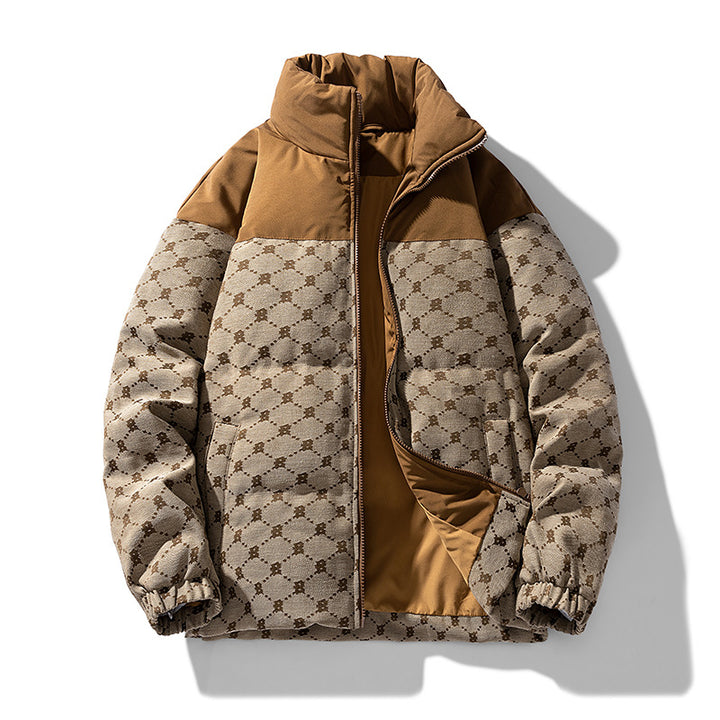 Men's quilted jacket with all-over pattern and high collar Mune Fashion