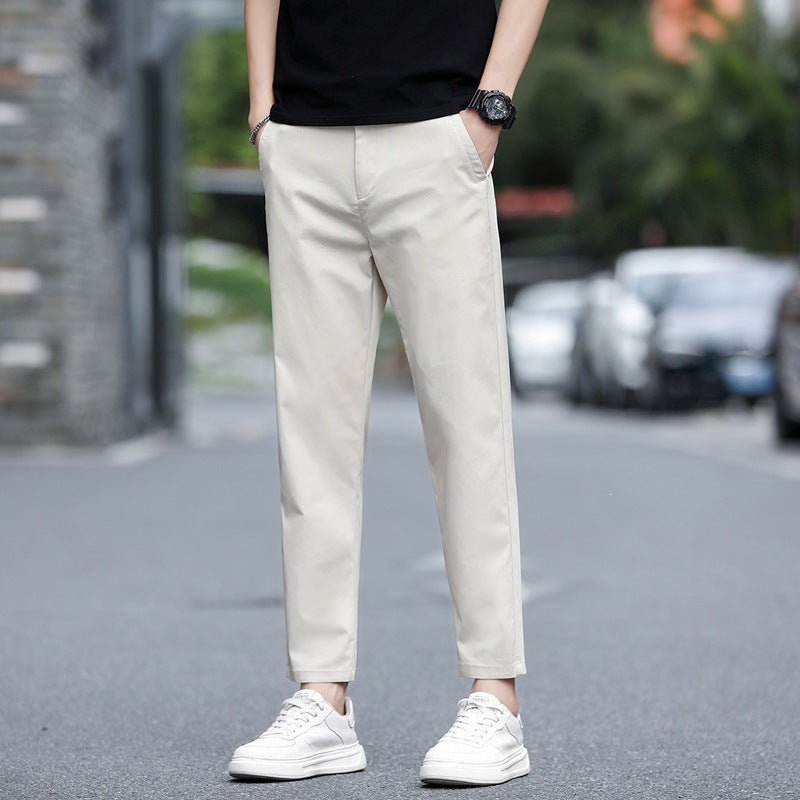 Men's Fashion Chino Pants with Elastic Waistband Mune Fashion