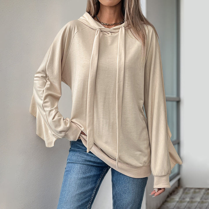 Women's Casual Oversize Hoodie with Hood, Long Drawstrings and Raglan Sleeves Mune Fashion