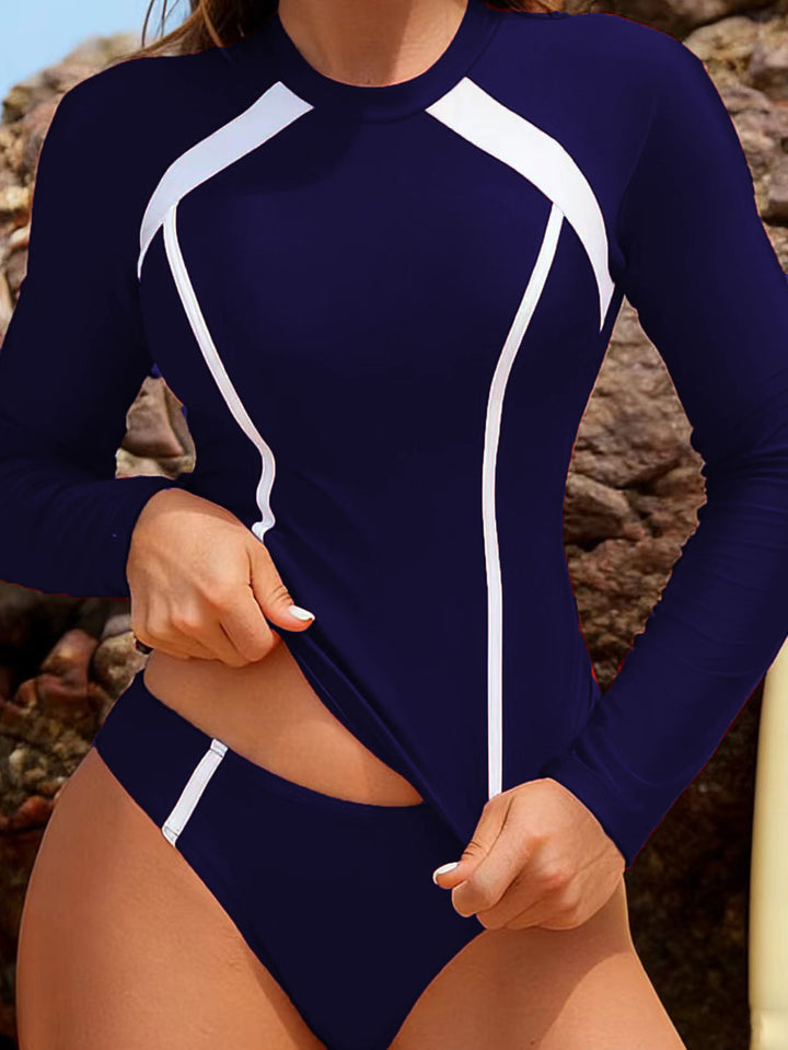 Damen Sportlicher Rashguard mit Langarm und Modernen Akzenten Echo Archiv
