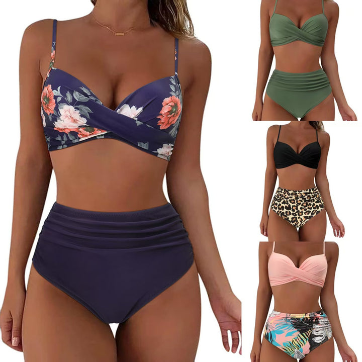 Women's High-Waisted Bikini Set with Ruffles Mune Fashion