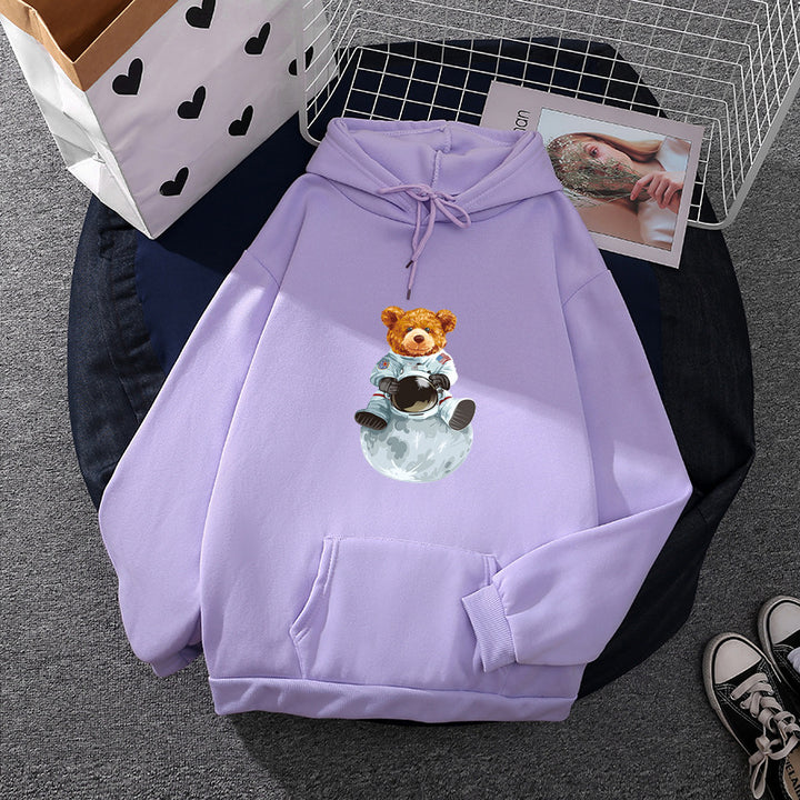 Women’s soft oversized hoodie with kawaii mushroom frog print, kangaroo pocket, and ribbed cuffs Mune Fashion