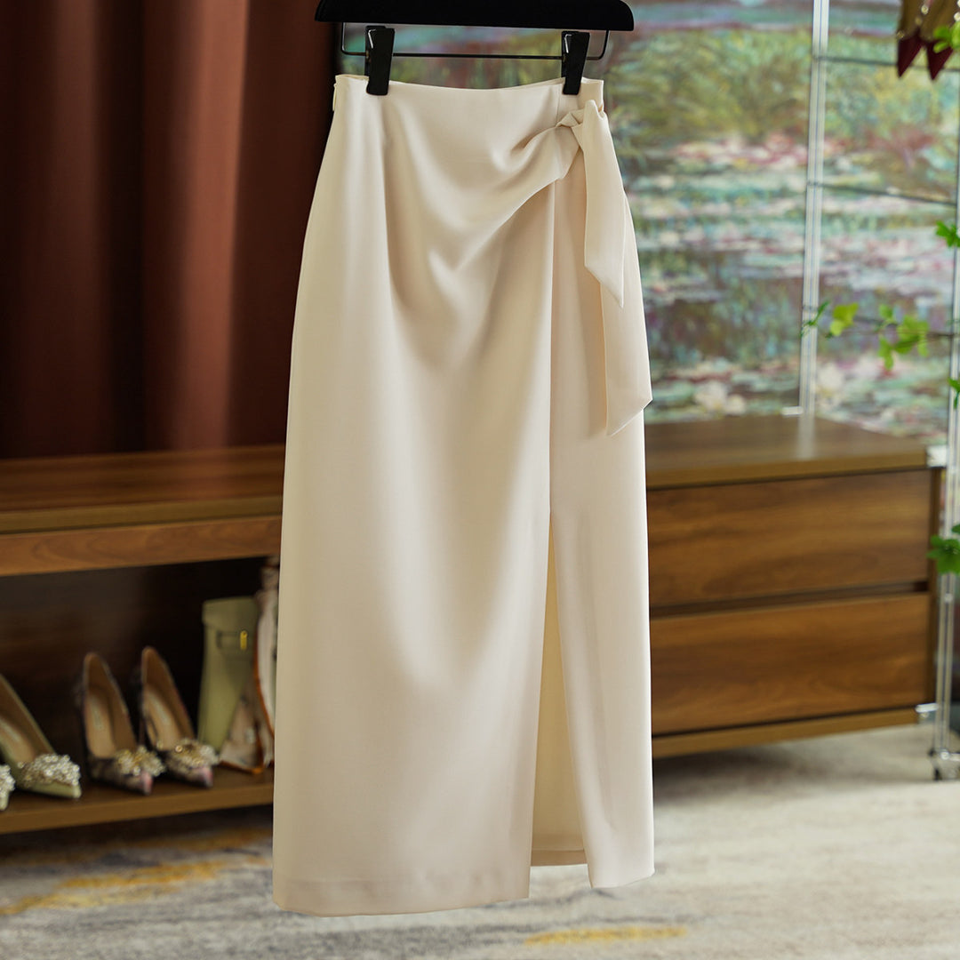 Women's Elegant Wrap Skirt with Waist Tie Mune Fashion
