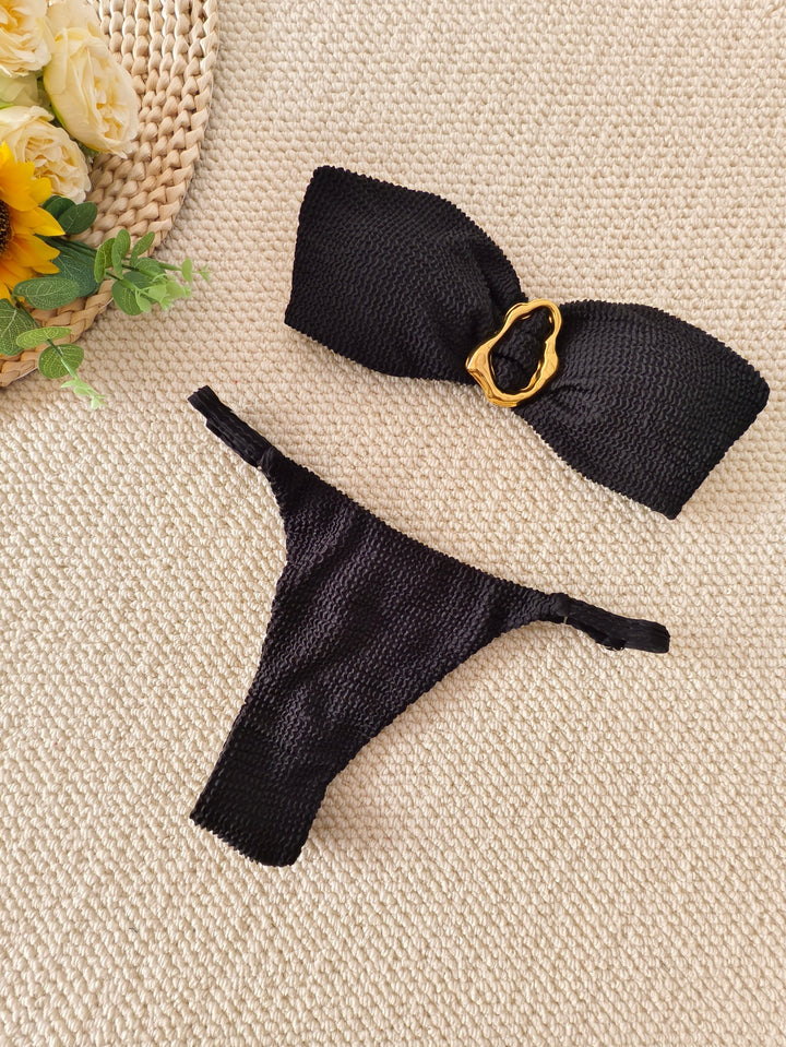 Women Bandeau Bikini with decorative ring detail Mune Fashion
