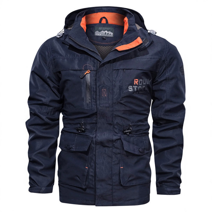 Men's Waterproof Functional Parka with Hood, Multiple Pockets and Checked Lining Mune Fashion