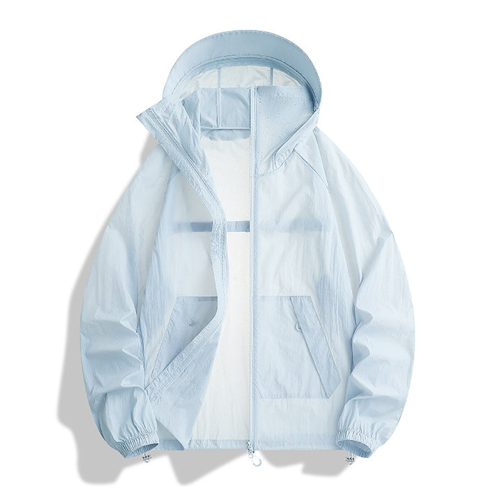 Men's Lightweight Wind and Water Resistant Hooded Transition Jacket with Mesh Lining & Drawstring Mune Fashion