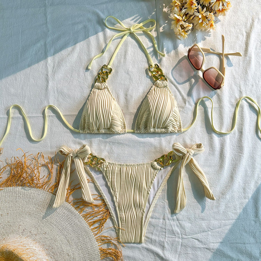 Women's Triangle Bikini with sophisticated chain details Mune Fashion