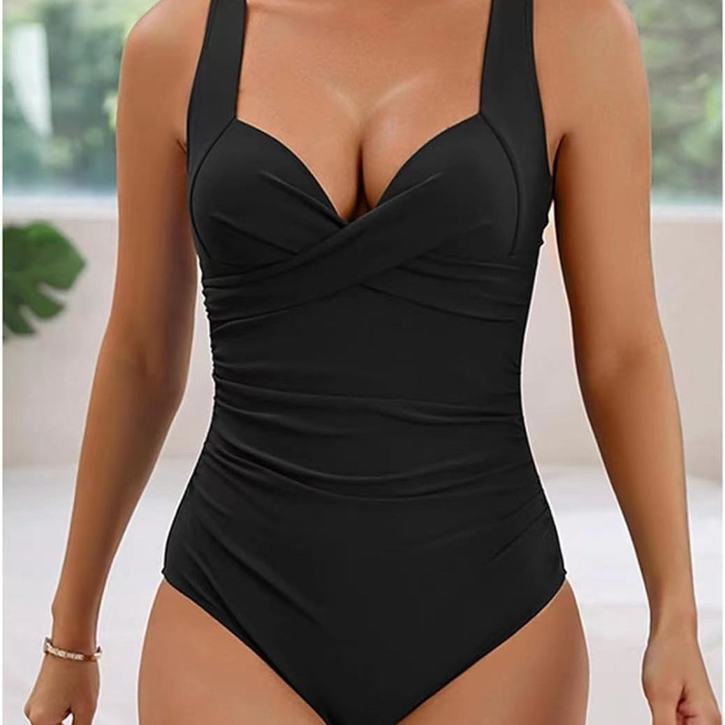 Women figure-hugging swimsuit with draped front Mune Fashion