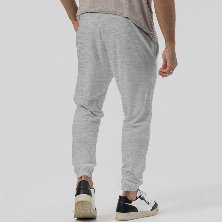 Men's tapered jogging pants in linen look with crease and cuff Mune Fashion