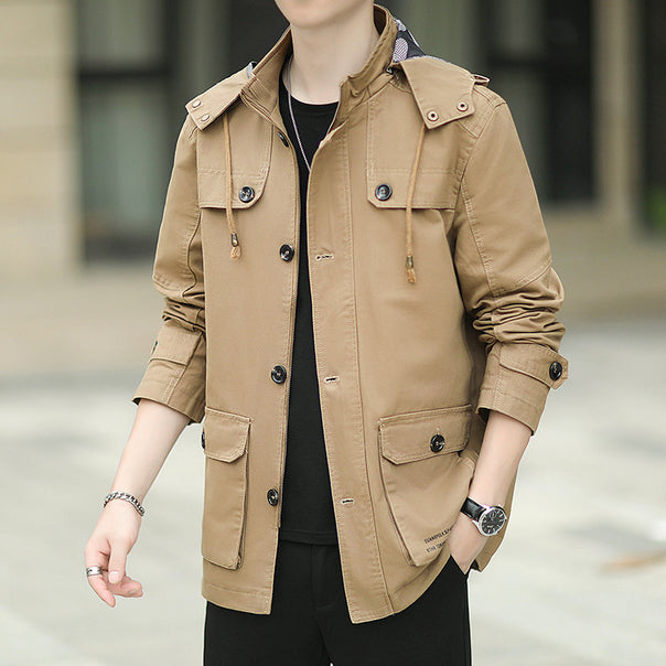 Men's transitional parka in field design with hood, flap pockets and arm straps Mune Fashion