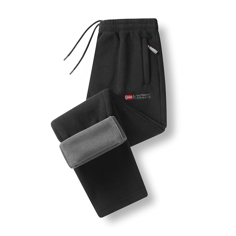 Women's fleece thermal pants with elastic waistband, zip pockets and soft lining Mune Fashion