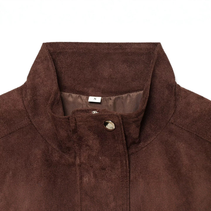 Women's Short Suede-Look Blouson with Drawstring Waist Drune