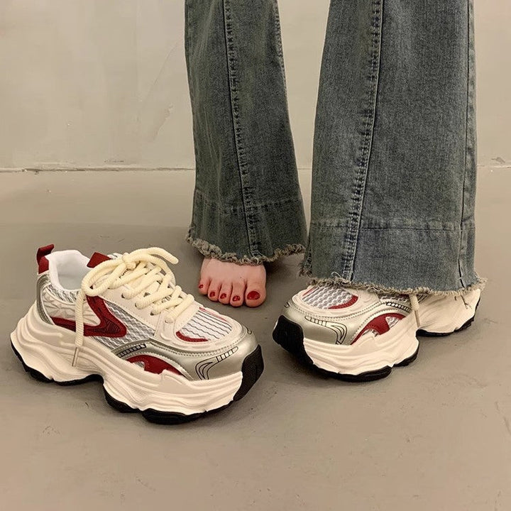 Women's Sporty Chunky Sneakers with Breathable Surface and Cushioning Sole Mune Fashion