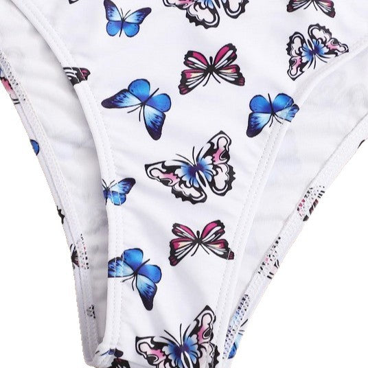 Women’s Sporty Bikini Set with Playful Butterfly Pattern Mune Fashion