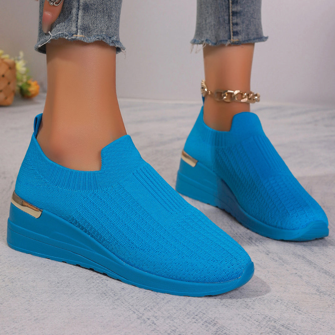 Women's  Sock Sneaker with elastic knitted upper leopard pattern and wedge profile sole Mune Fashion