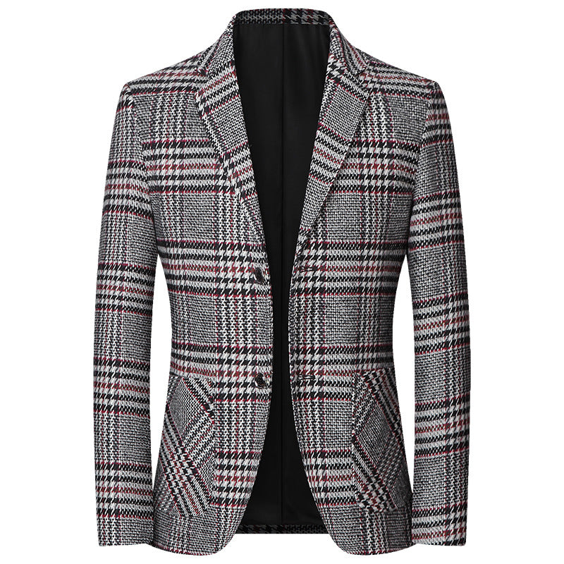 Men's Glencheck Blazer Slim Fit made of wool blend with subtle overcheck Mune Fashion