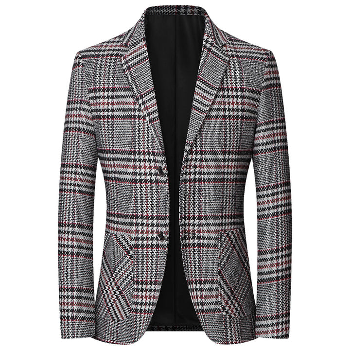 Men's Glencheck Blazer Slim Fit made of wool blend with subtle overcheck Mune Fashion
