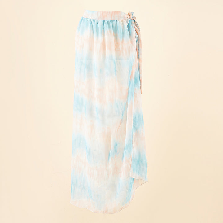 Women's maxi skirt with wrap band and light crepe quality Mune Fashion