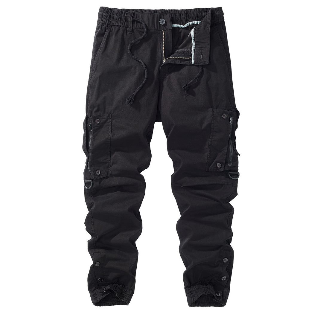 Men's cargo jogging pants with elastic waistband, zipper cargo pockets, and adjustable hem Mune Fashion