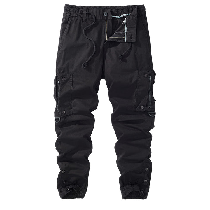 Men's cargo jogging pants with elastic waistband, zipper cargo pockets, and adjustable hem Mune Fashion
