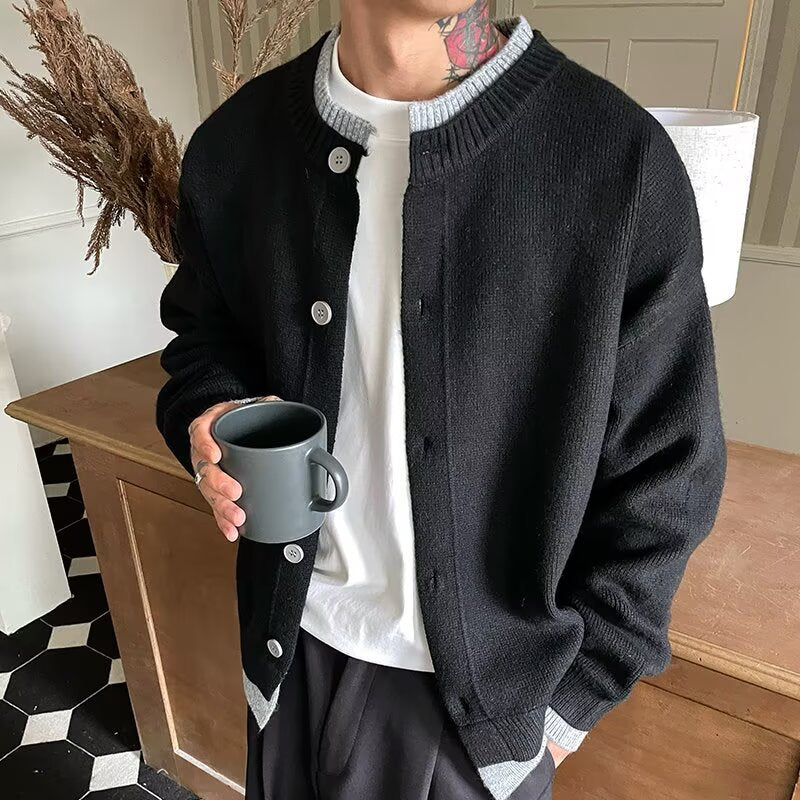 Men's cardigan with round neck and buttons Mune Fashion
