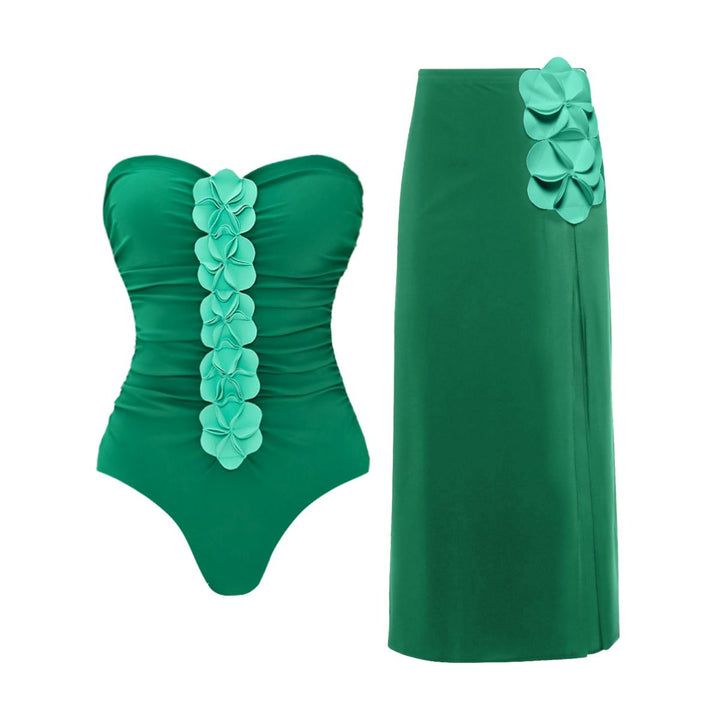 Women's swimsuit with floral top and elegant maxi skirt Mune Fashion