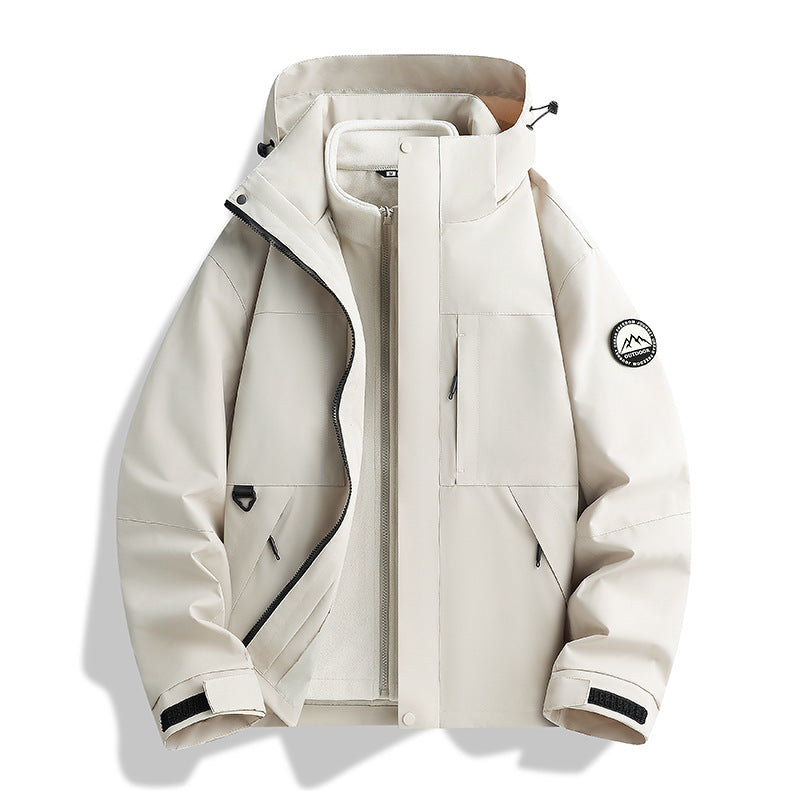 Women's Water-Repellent Parka with Removable Fleece Inner Jacket and Hood Mune Fashion