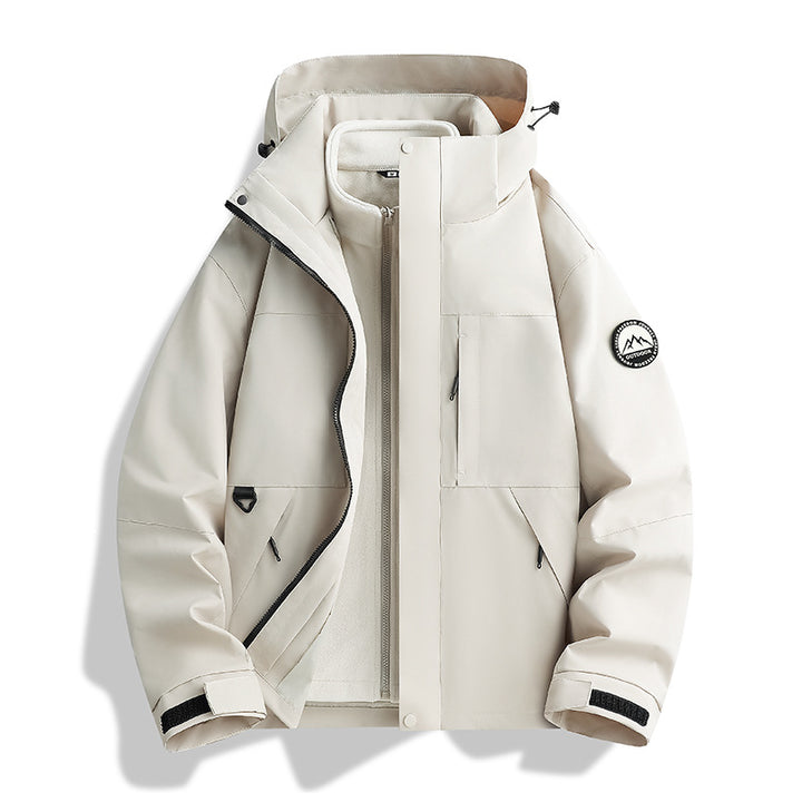 Women's Water-Repellent Parka with Removable Fleece Inner Jacket and Hood Mune Fashion