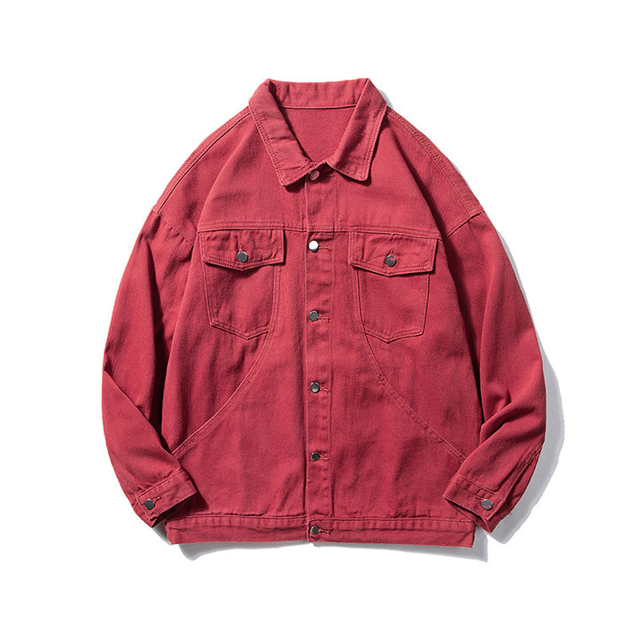 Men's Oversized Canvas Utility Jacket with Snap Front, Patch Chest Pockets, and Raglan Sleeves Mune Fashion