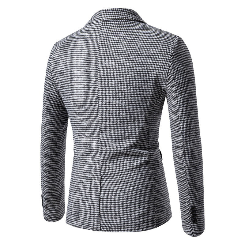 Men's slim houndstooth blazer with structured woven look, single-button closure and stretch comfort Mune Fashion