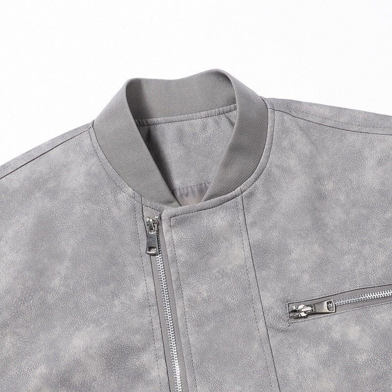 Men's Oversize Bomber Jacket in Utility Look with Arm Pocket, Ribbed Cuffs & Concealed Zipper Mune Fashion