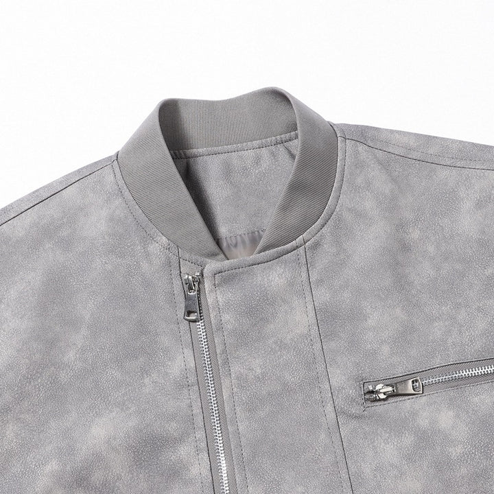 Men's Oversize Bomber Jacket in Utility Look with Arm Pocket, Ribbed Cuffs & Concealed Zipper Mune Fashion