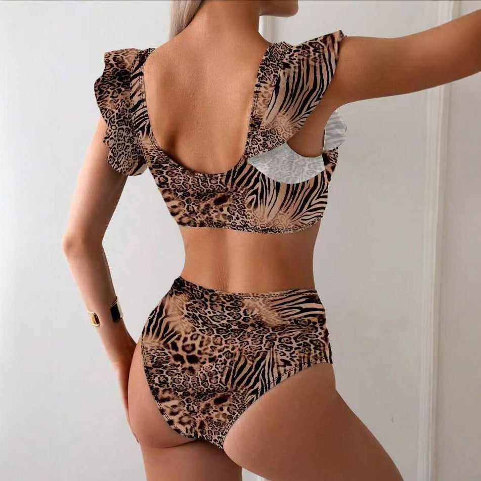 Women Bikini Set with playful ruffles and floral patterns Mune Fashion