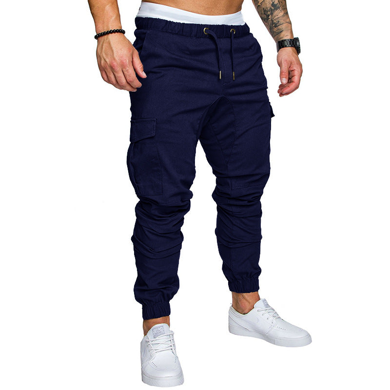 Men Tapered Cargo Jogger with elastic waistband, drawstring and pouch pockets Mune Fashion